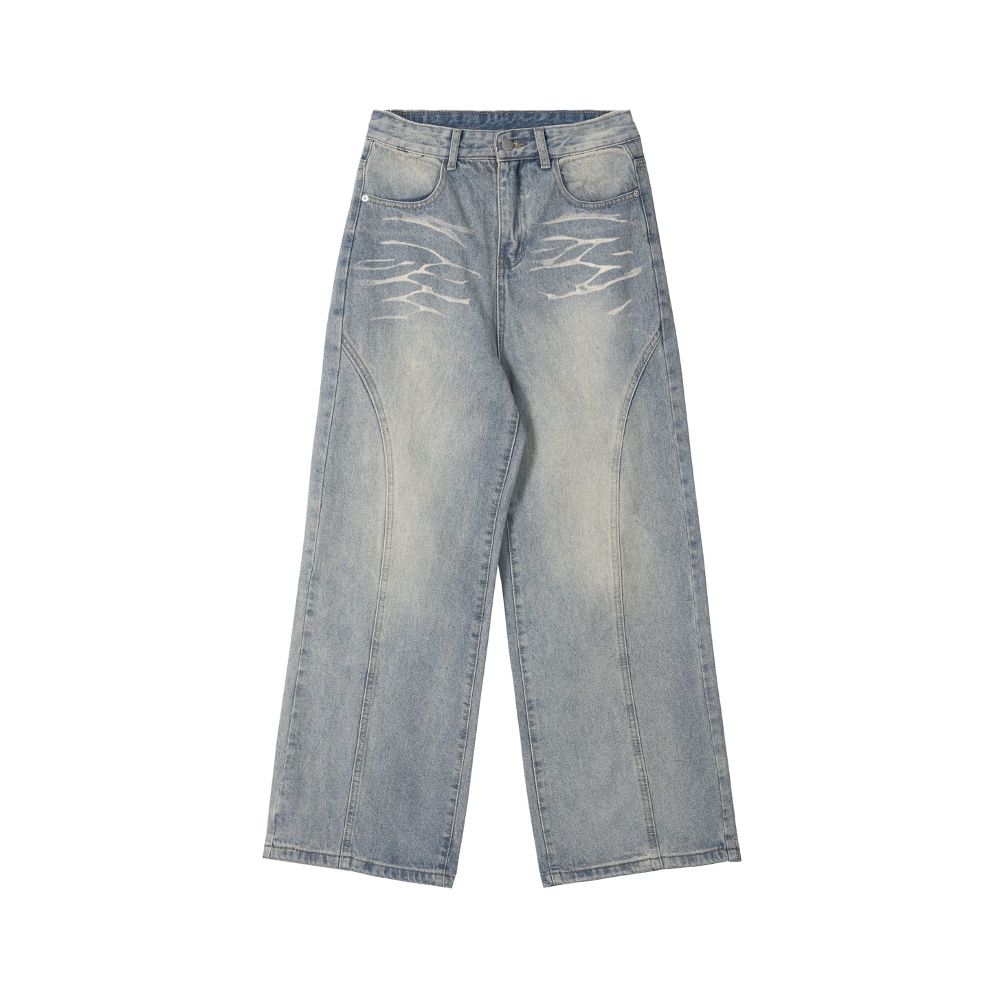 Vintage Fade Lightning Wide-Leg Jeans