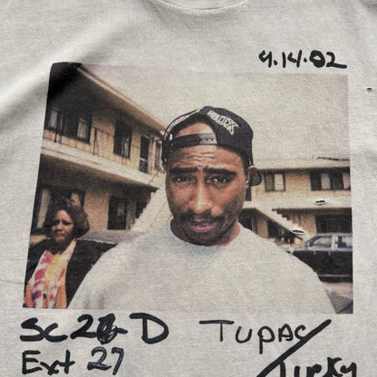 Tupac Vintage Photo Graphic Washed Grey T-Shirt