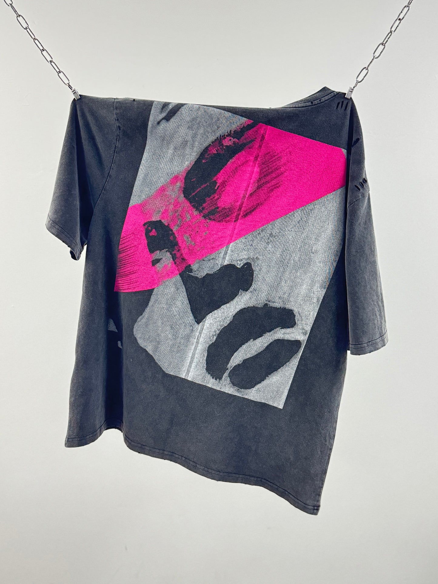 AMORE Graphic Oversized Washed Black T-Shirt