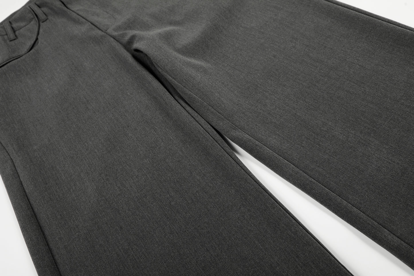 Charcoal Wide-Leg Tailored Trousers