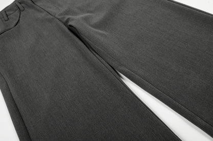 Charcoal Wide-Leg Tailored Trousers