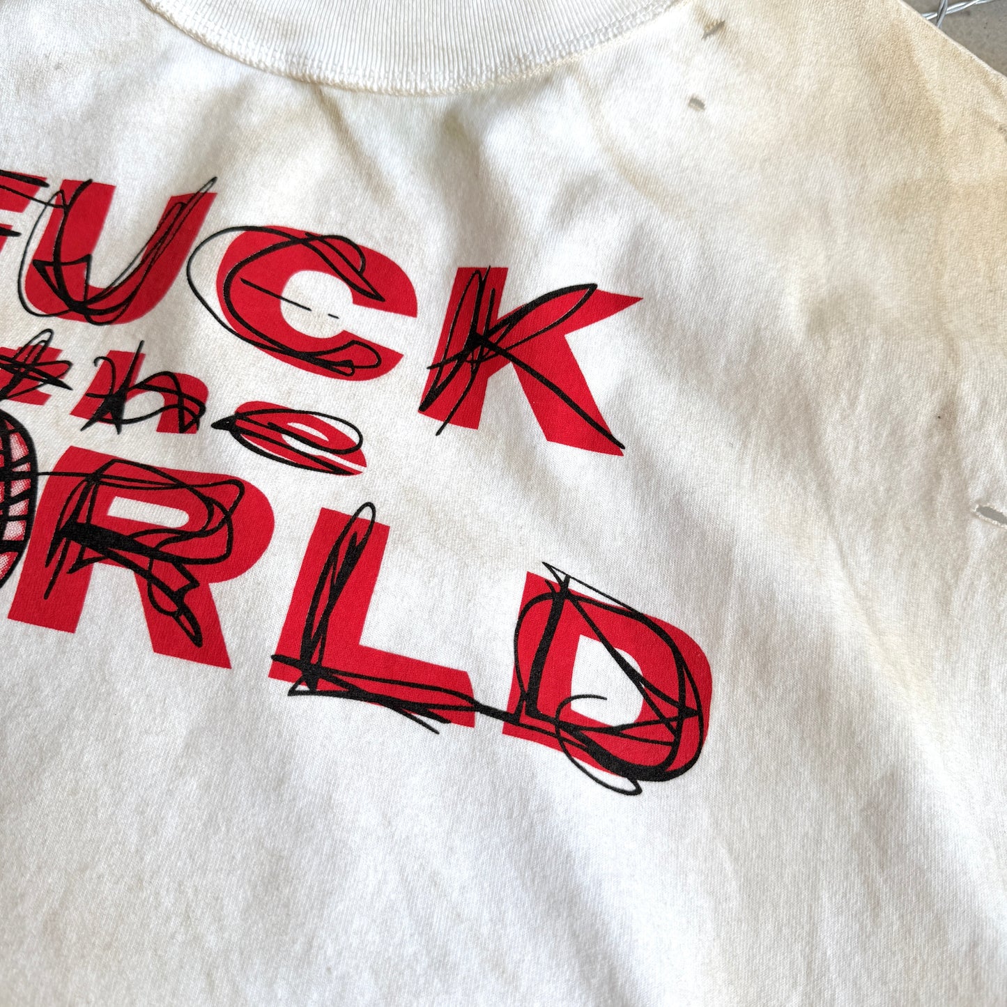 Rebel World Raw Edge Cream T-Shirt