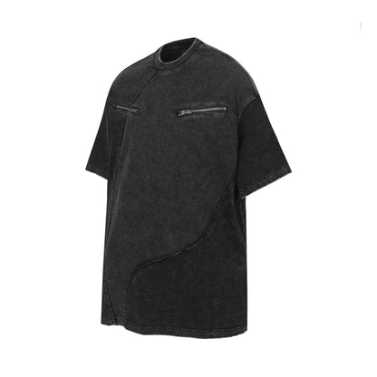 Contrast Zip Pocket Oversized T-Shirt