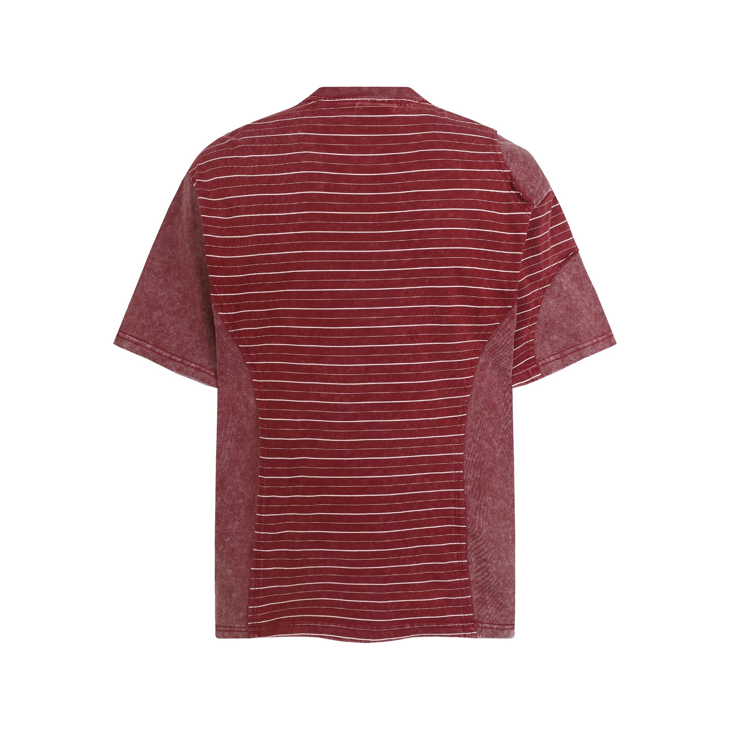 Acid Wash Striped Panel Oversized T-Shirt