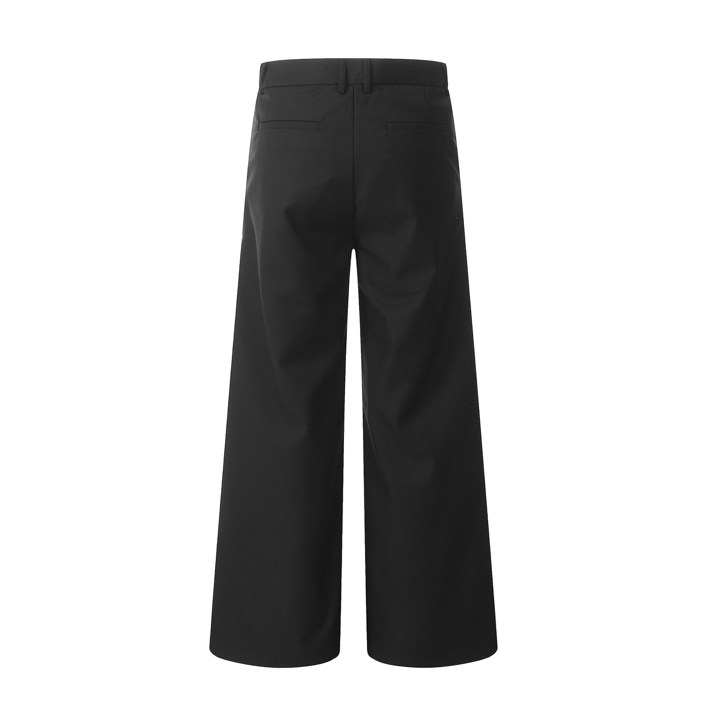 Grey Curved Seam Wide-Leg Trousers