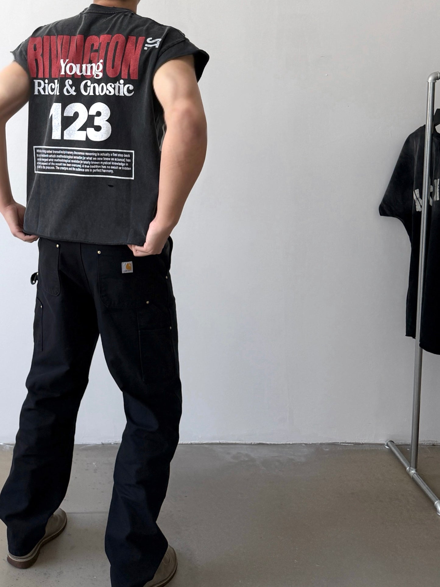 Rivington 123 Distressed Washed Black T-Shirt