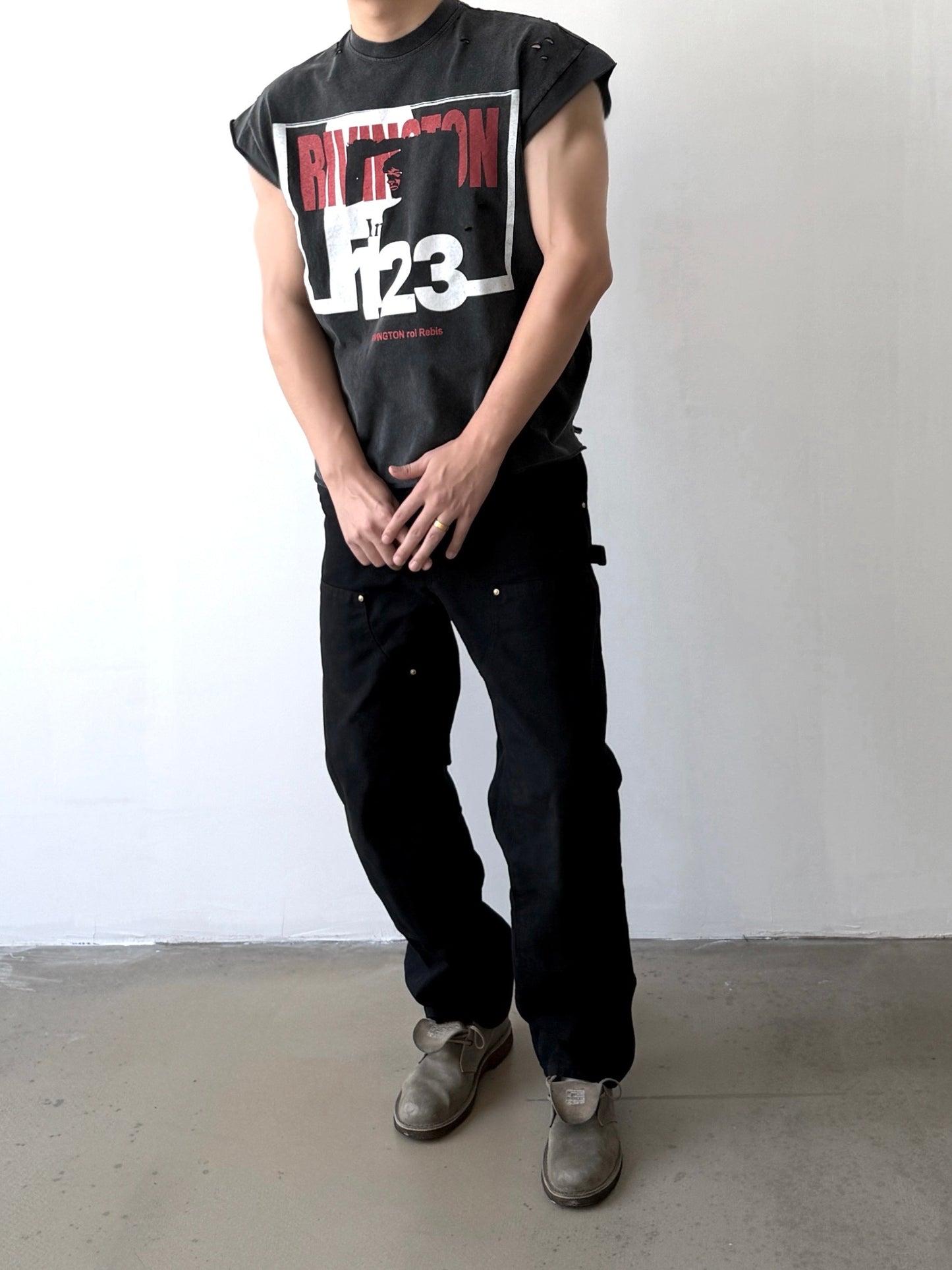Rivington 123 Distressed Washed Black T-Shirt