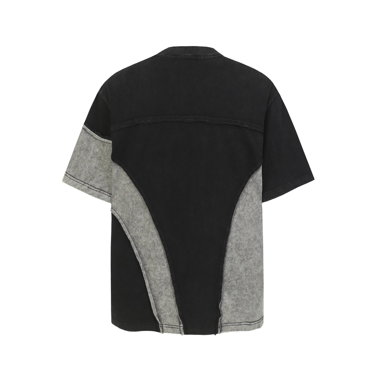 Acid Wash Panelled Oversized T-Shirt