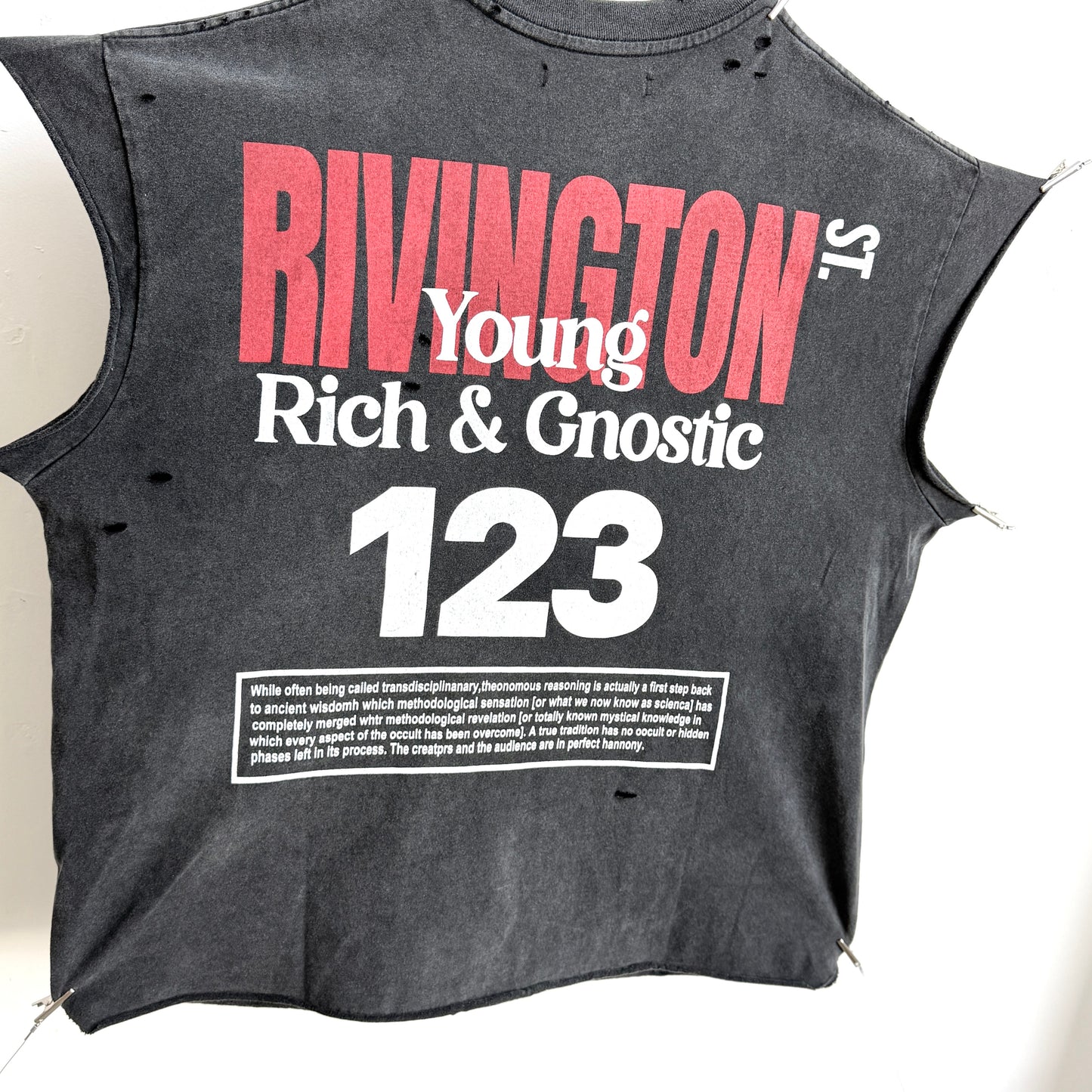 Rivington 123 Distressed Washed Black T-Shirt