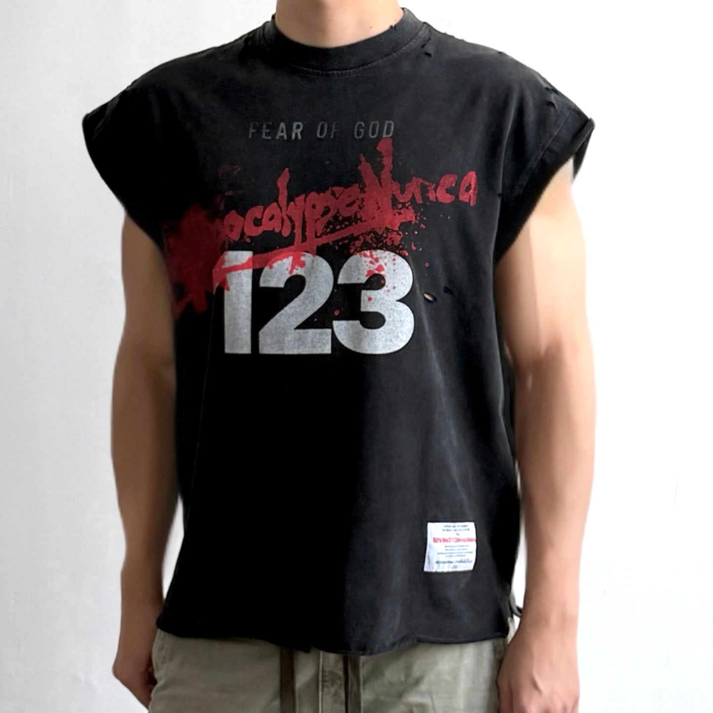 Fear of God 123 Distressed Washed Black T-Shirt