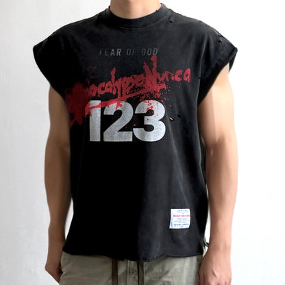 Fear of God 123 Distressed Washed Black T-Shirt