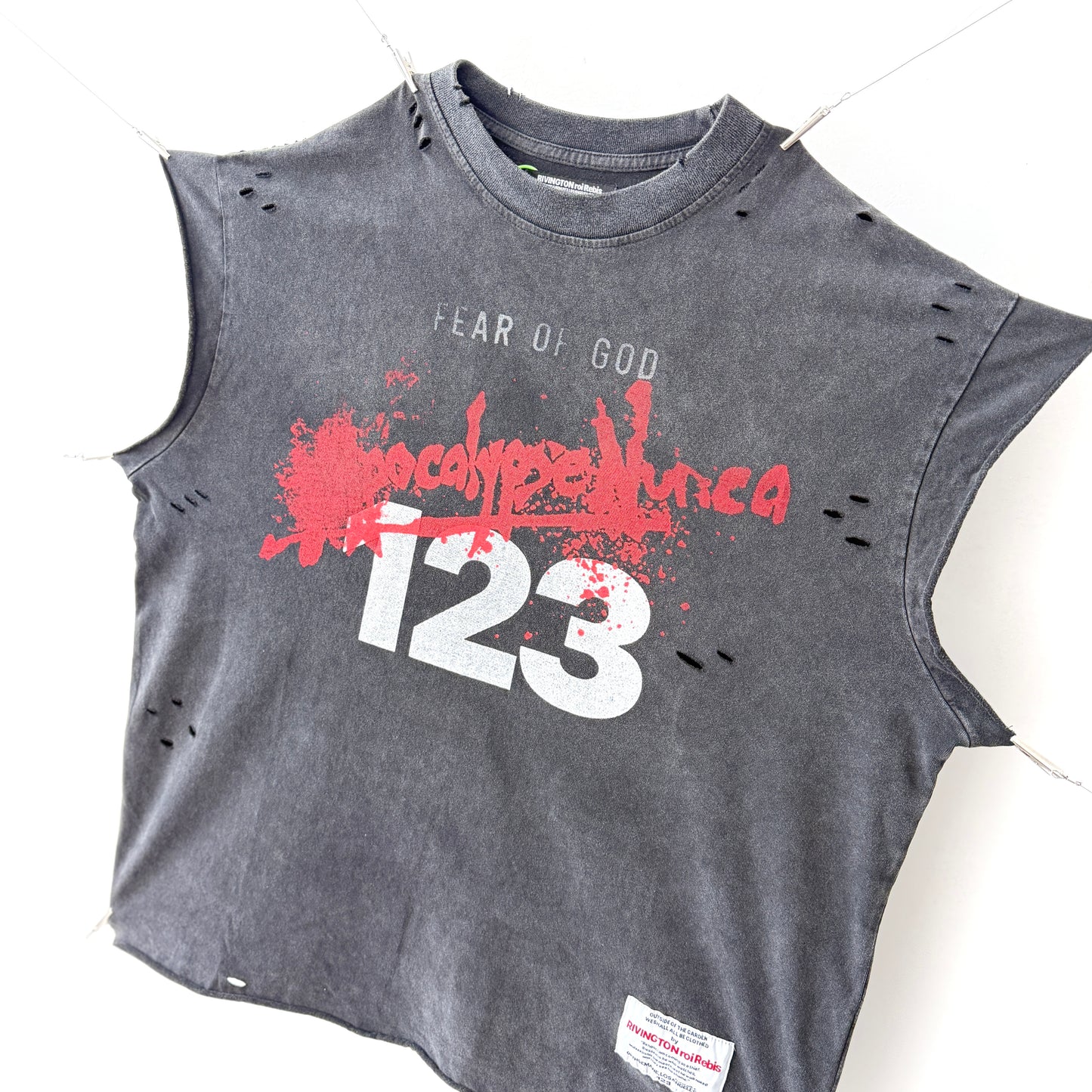Fear of God 123 Distressed Washed Black T-Shirt
