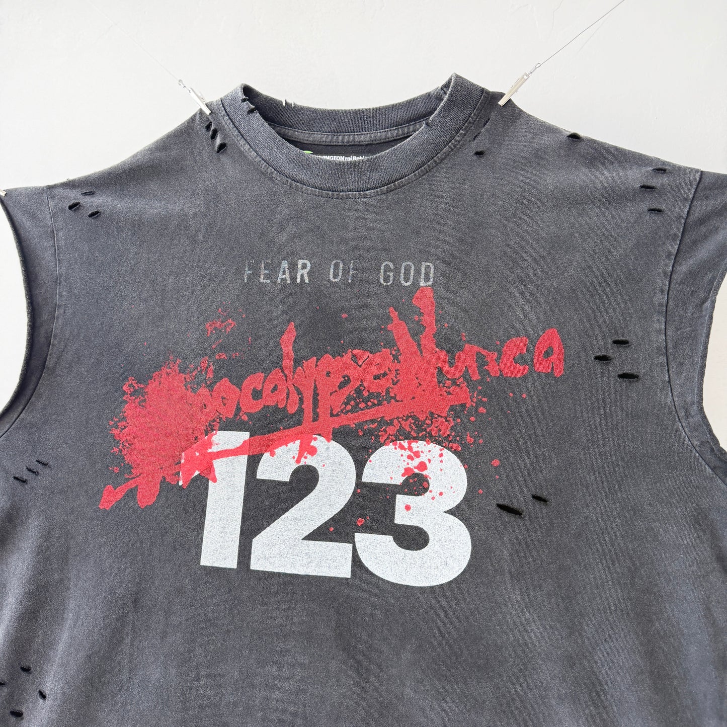 Fear of God 123 Distressed Washed Black T-Shirt
