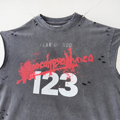 Fear of God 123 Distressed Washed Black T-Shirt