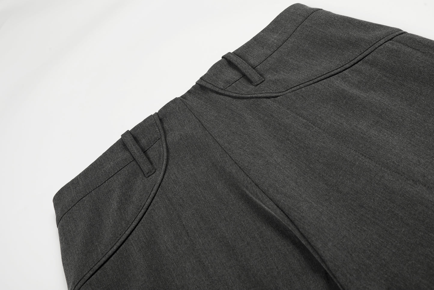 Charcoal Wide-Leg Tailored Trousers
