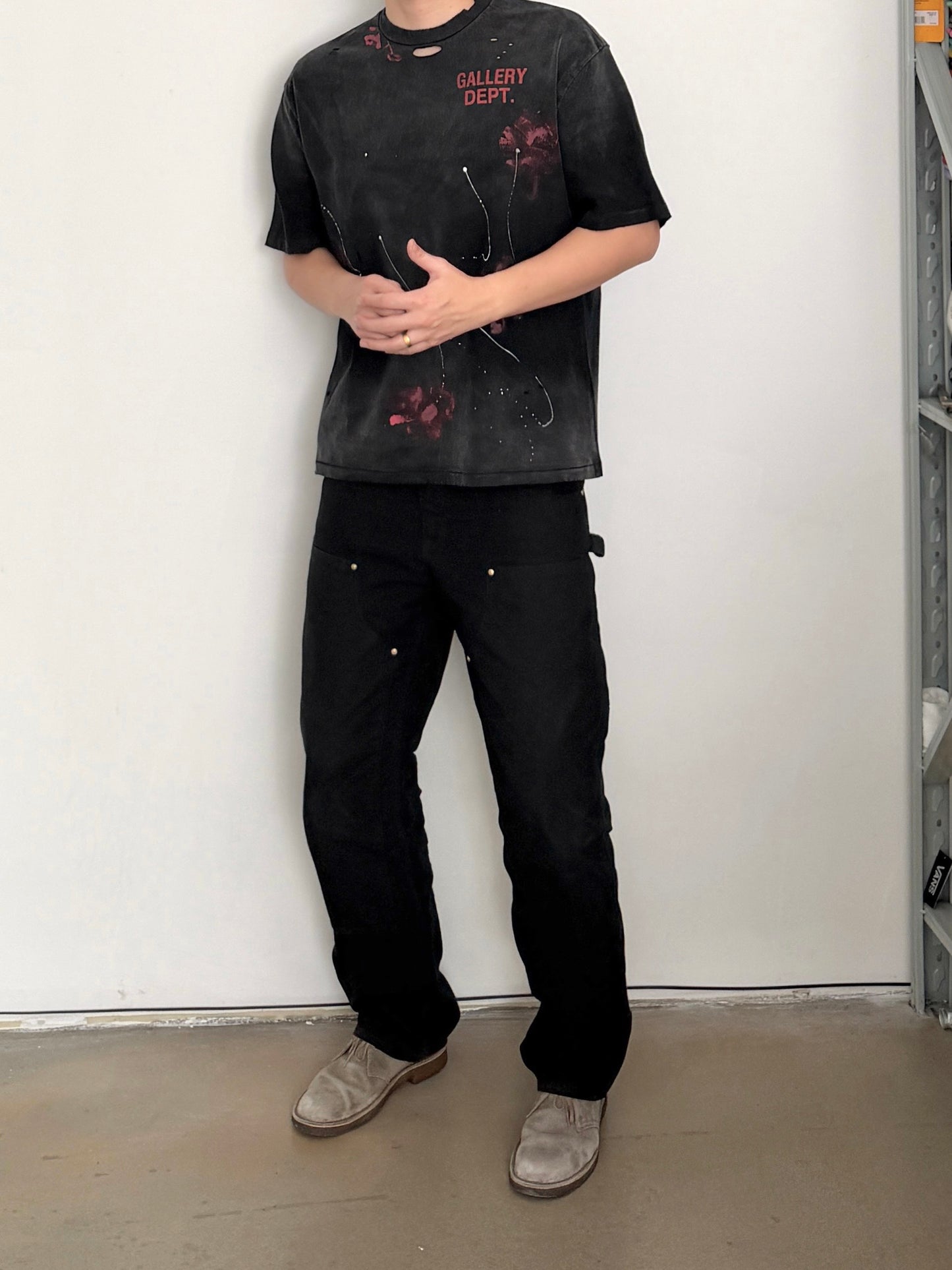 Gallery Dept. Distressed Washed Black T-Shirt