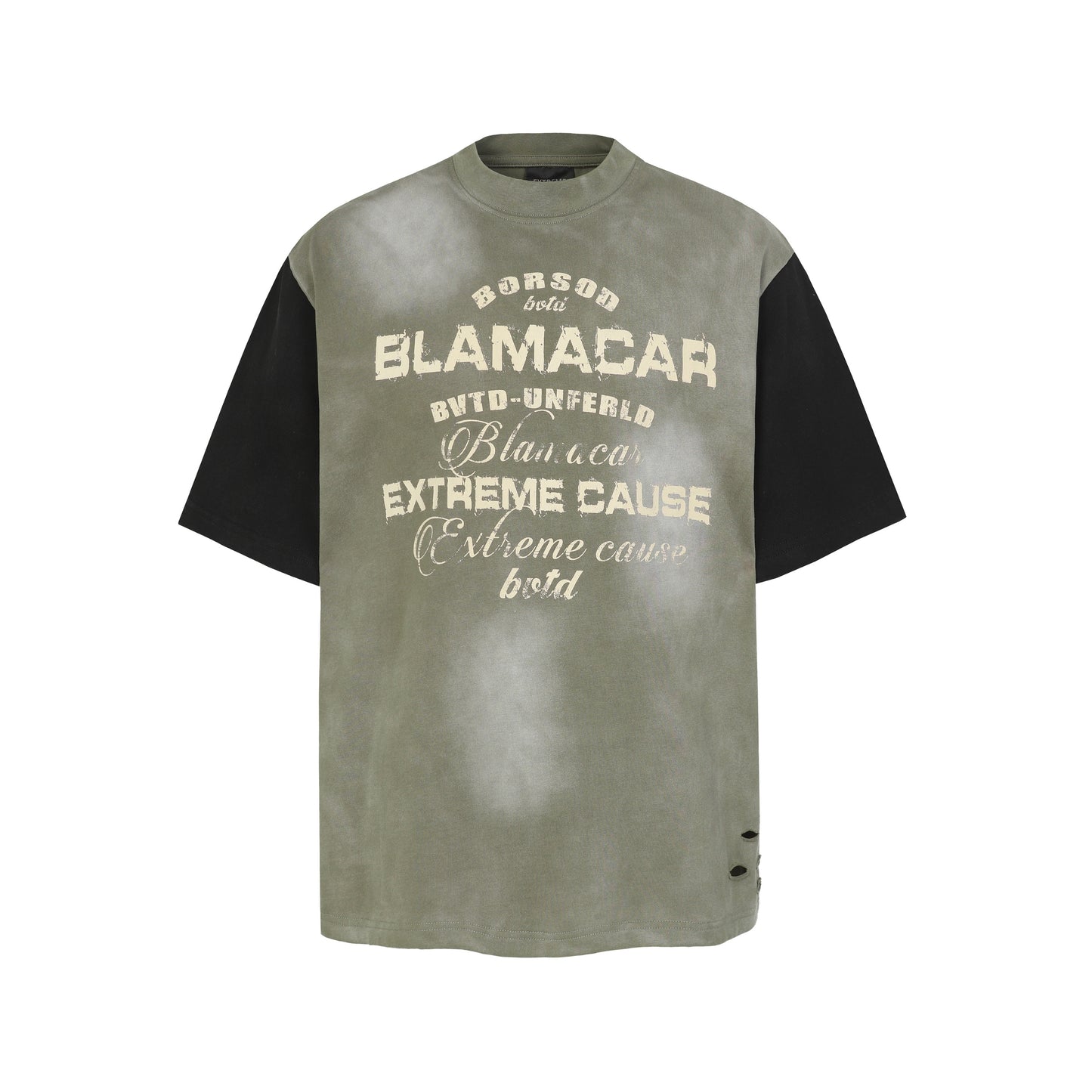 Vintage Graphic Contrast Sleeve Oversized T-Shirt