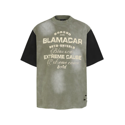 Vintage Graphic Contrast Sleeve Oversized T-Shirt