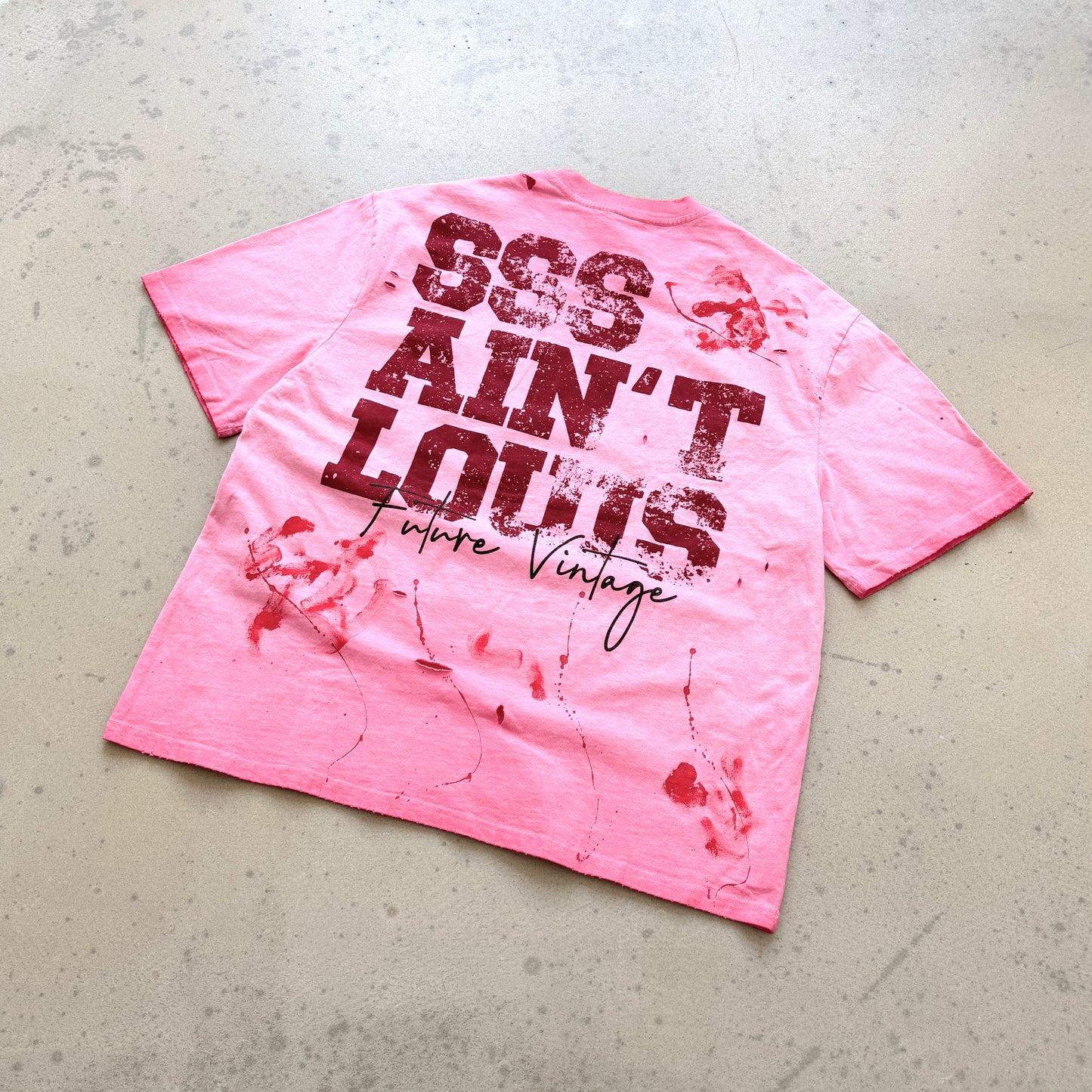 Saint Louis Distressed Pink Oversized T-Shirt