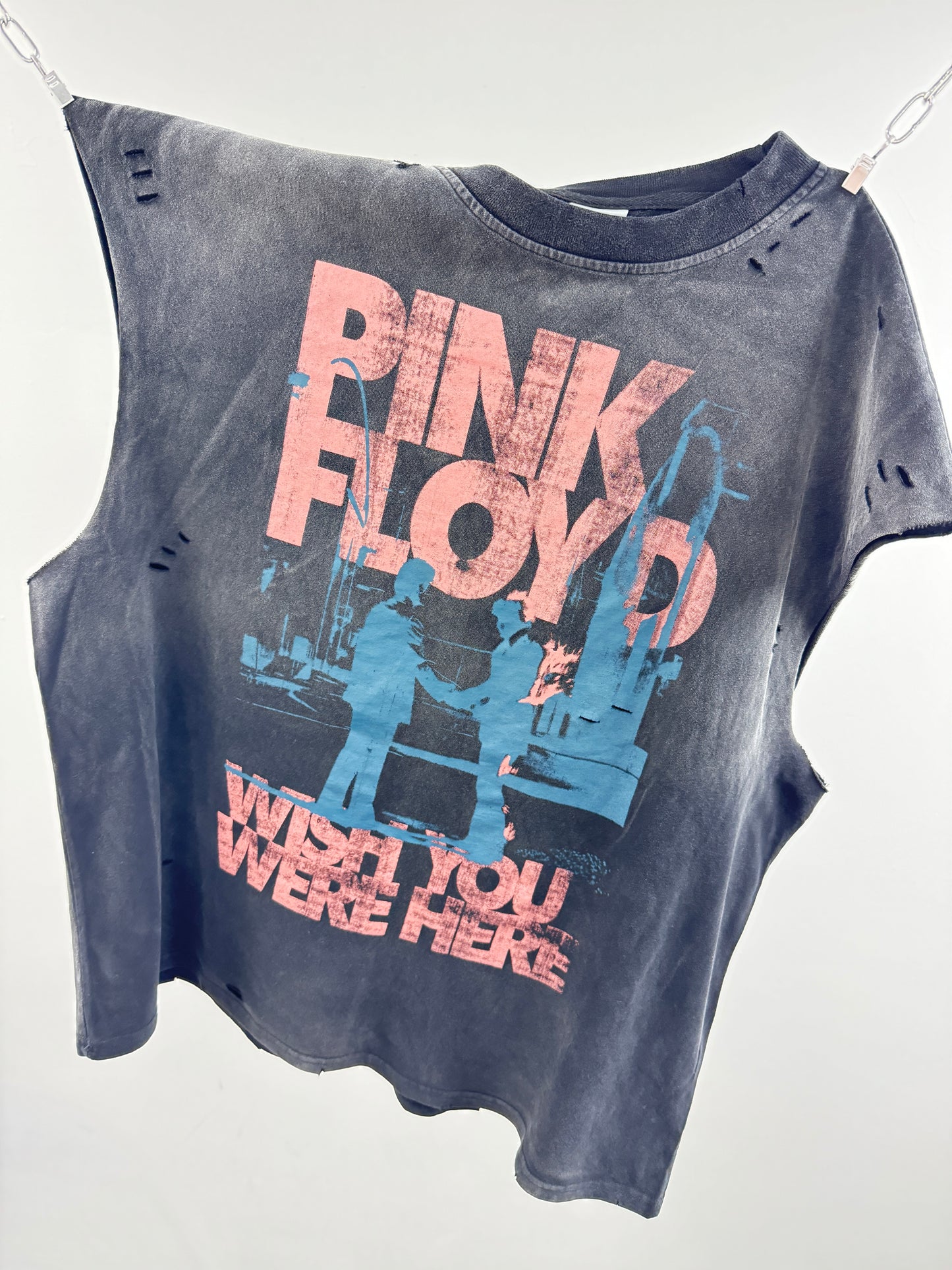 Pink Floyd Distressed Washed Black Oversized T-Shirt