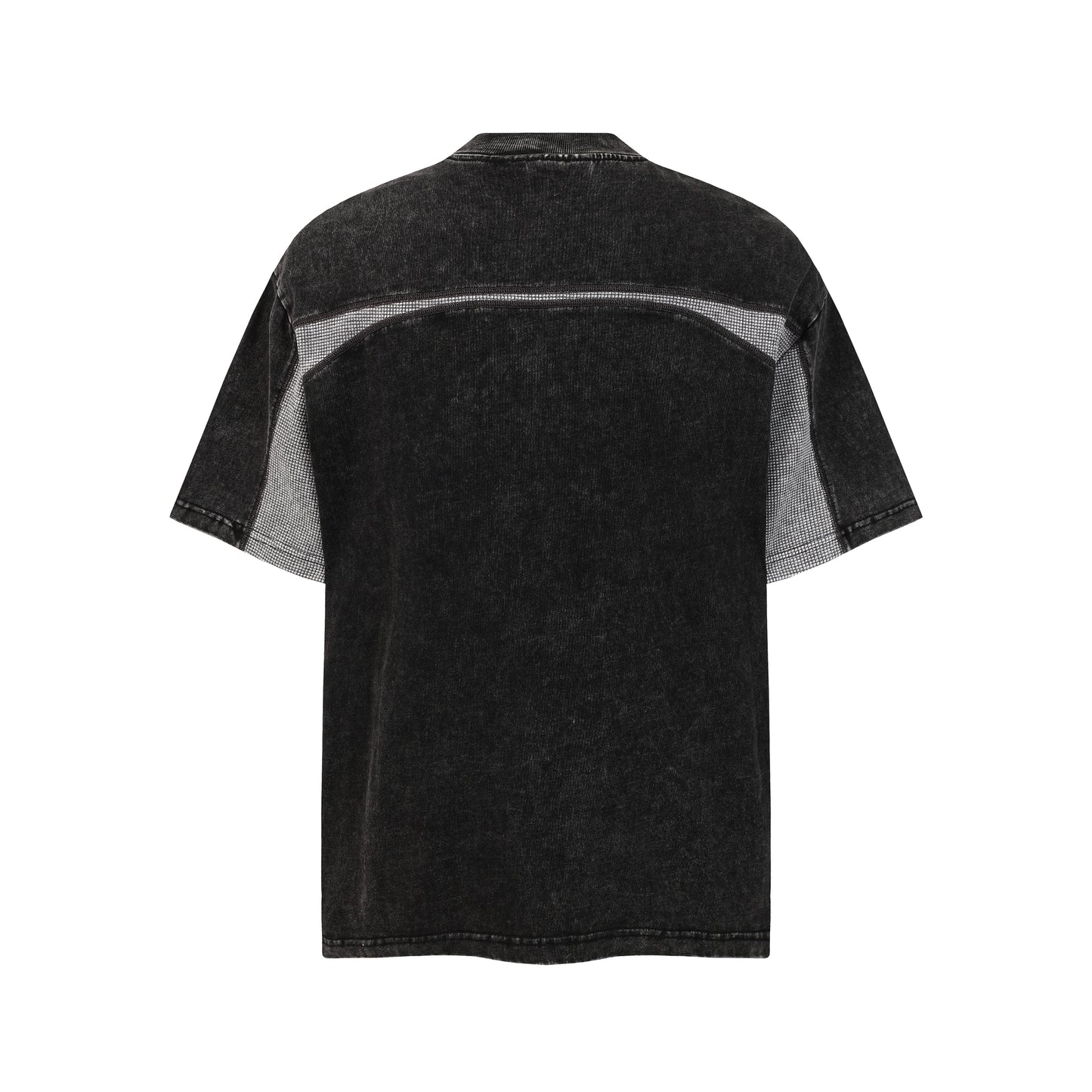 Acid Wash Curved Panel Oversized T-Shirt