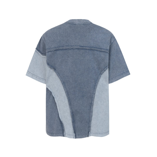 Acid Wash Panelled Oversized T-Shirt