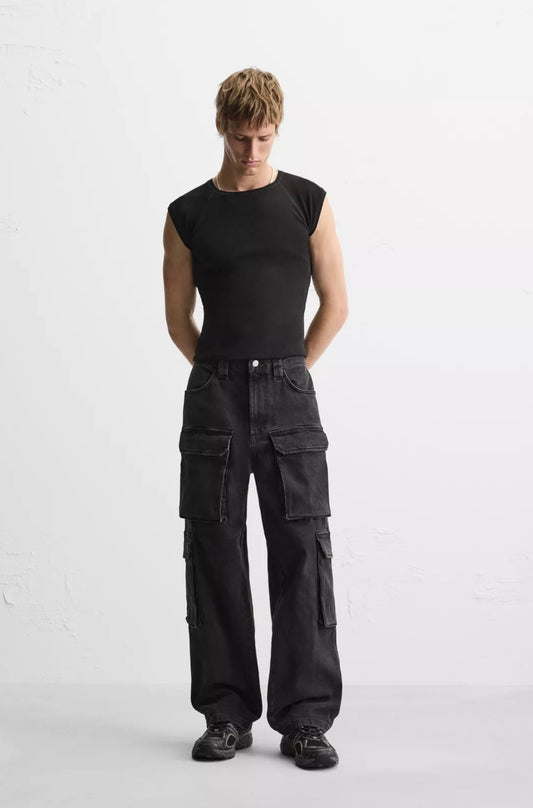 CARGO POCKET DENIM TROUSER
