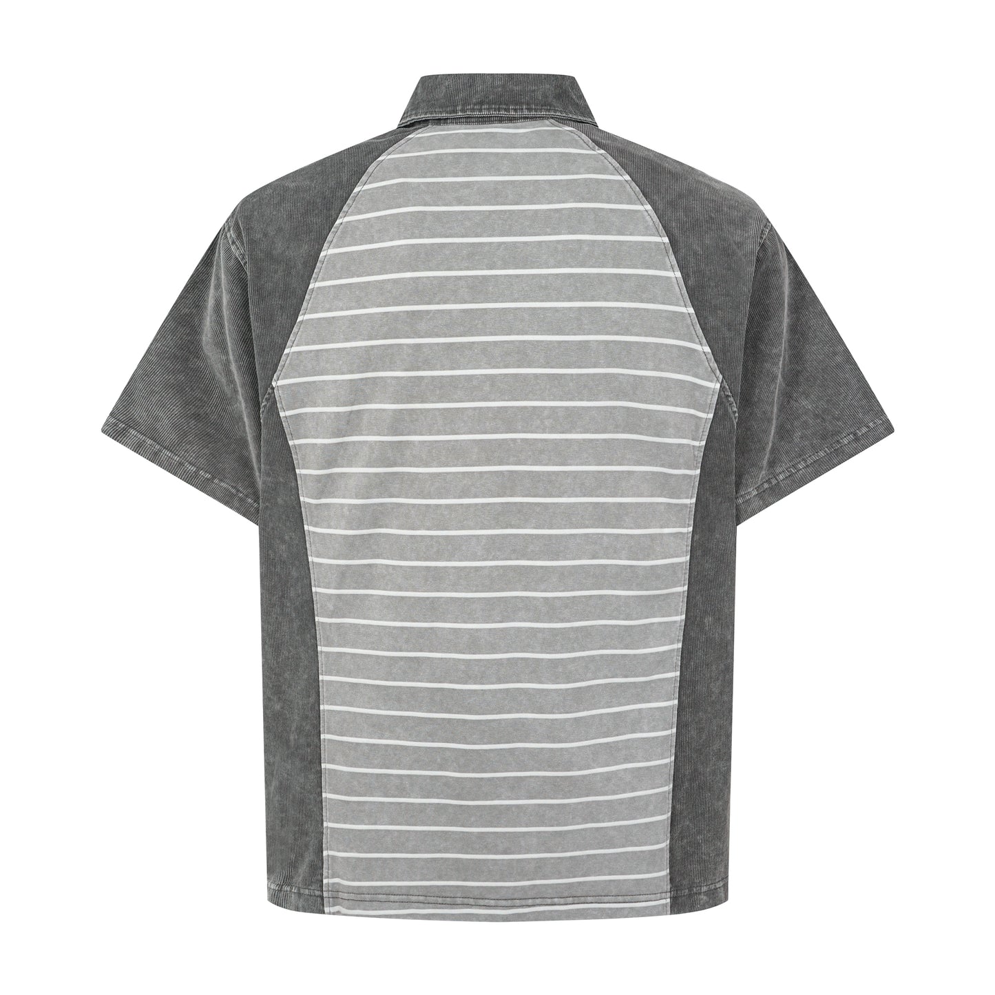 Striped Panel Oversized Polo T-Shirt
