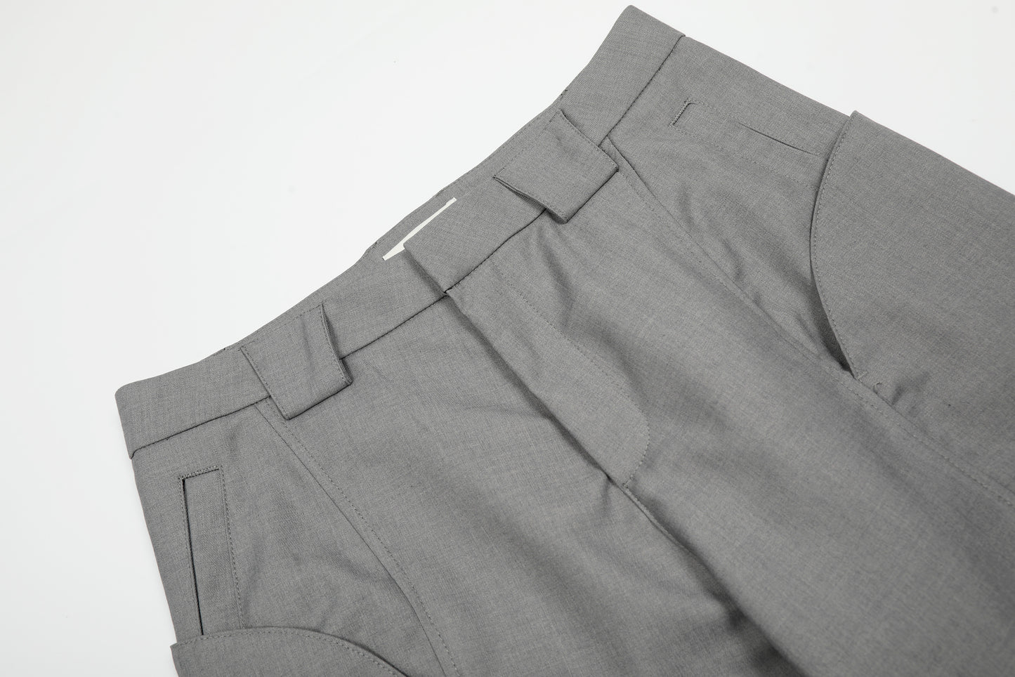 Grey Belted Utility Flared Trousers