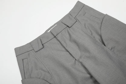 Grey Belted Utility Flared Trousers