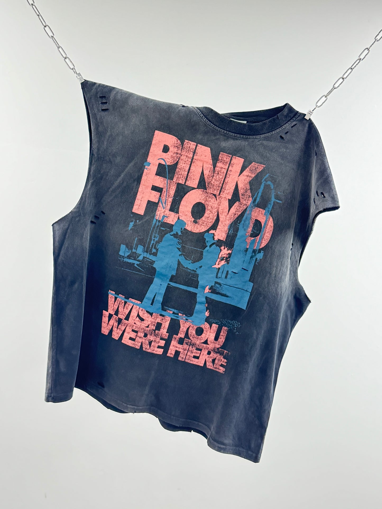Pink Floyd Distressed Washed Black Oversized T-Shirt