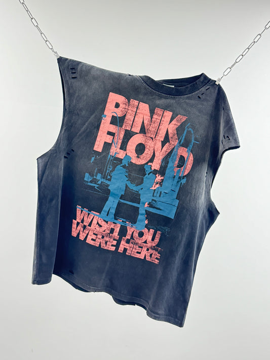 Pink Floyd Distressed Washed Black Oversized T-Shirt