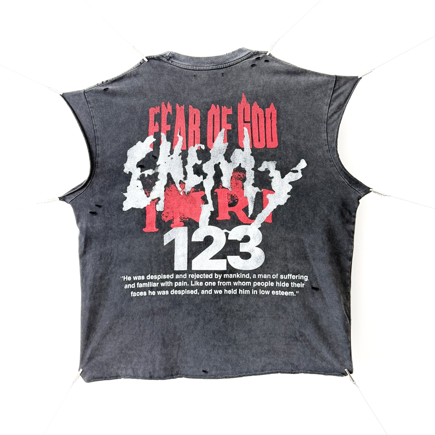 Fear of God 123 Distressed Washed Black T-Shirt