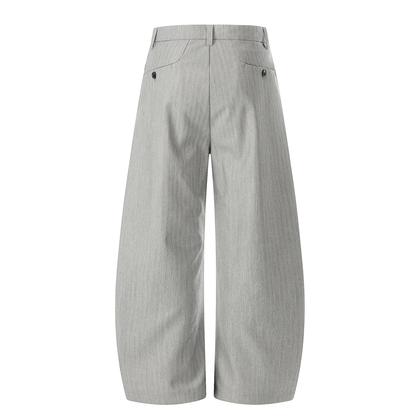 Light Grey Double-Button Wide-Leg Trousers