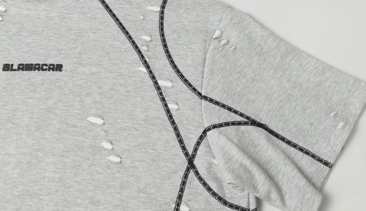 Scarline Distress Seam Tshirt
