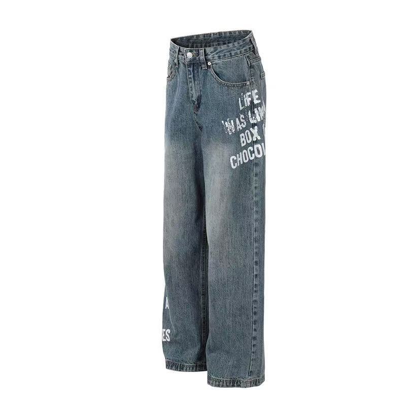 Printed Baggy Jeans