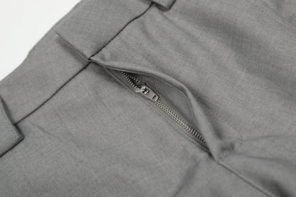 Grey Belted Utility Flared Trousers