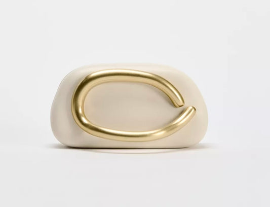 COGNAC SCULPTED-HANDLE MINI BAG
