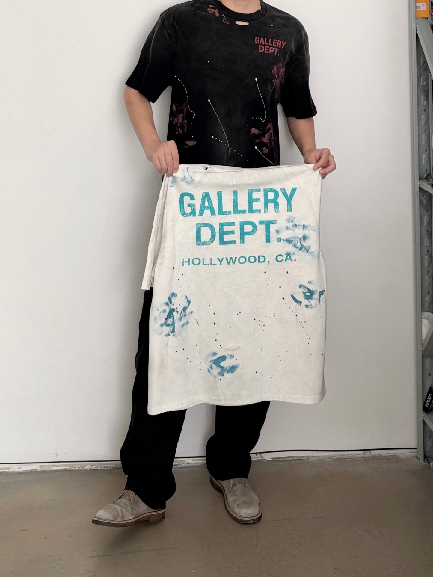 Gallery Dept. Distressed Washed Black T-Shirt