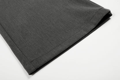 Charcoal Wide-Leg Tailored Trousers