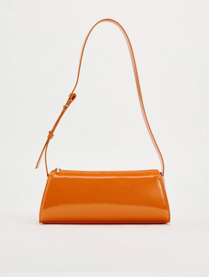 Faux Patent Shoulder Bag