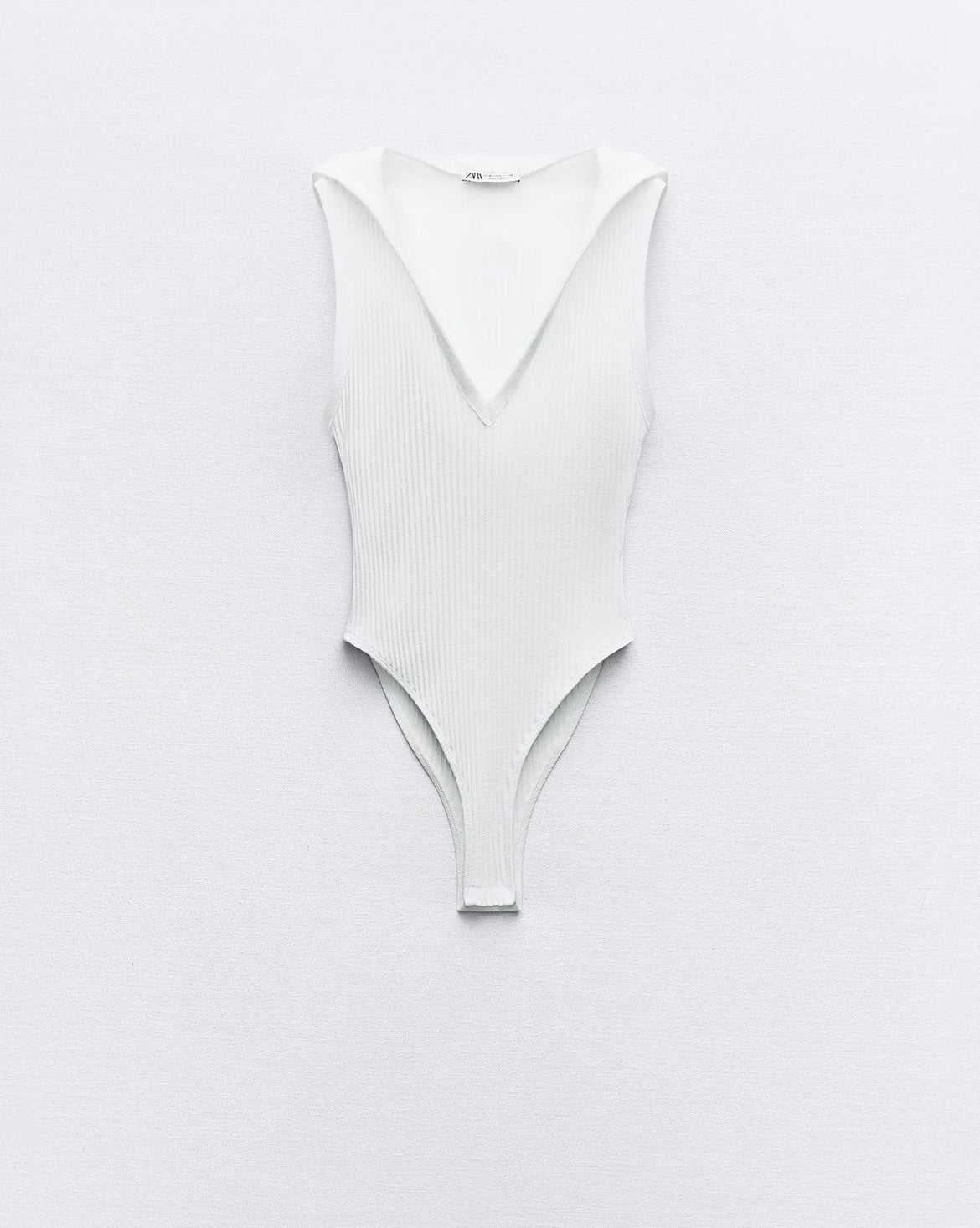 Ribbed Bodysuit with Hood