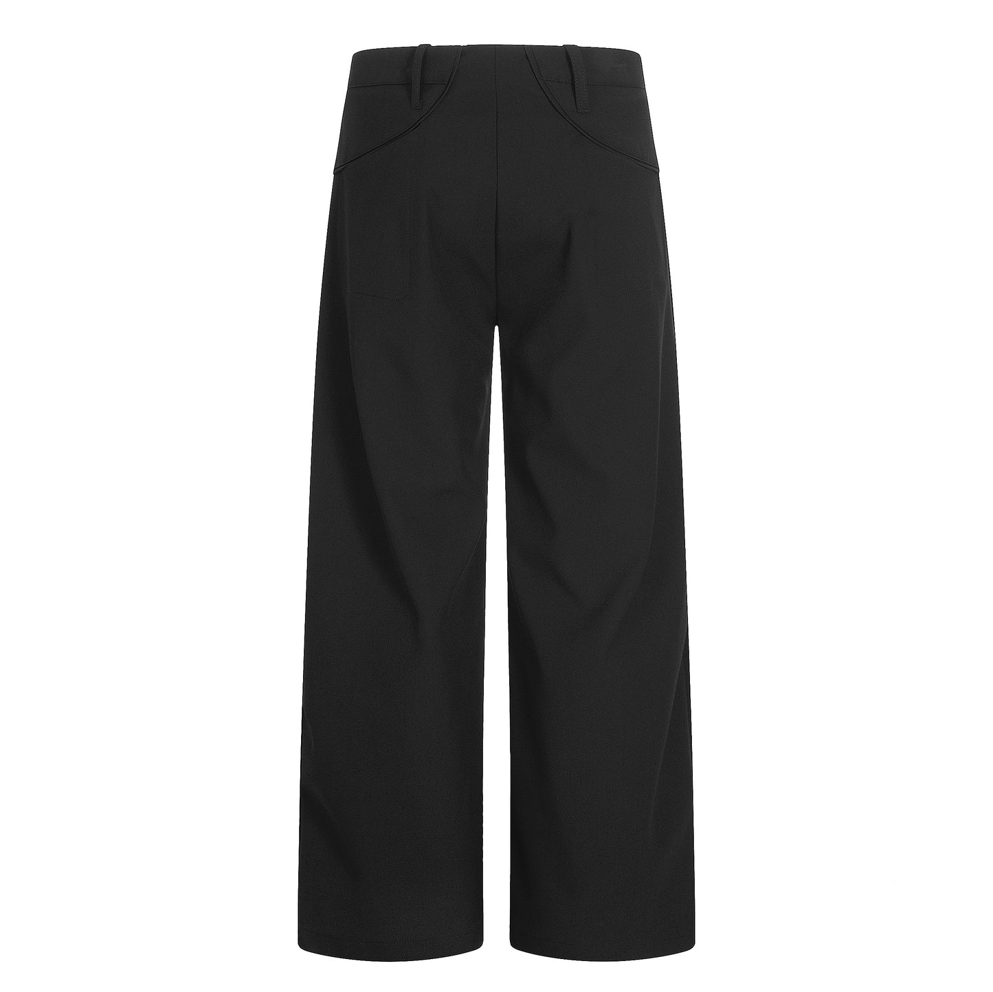 Charcoal Wide-Leg Tailored Trousers