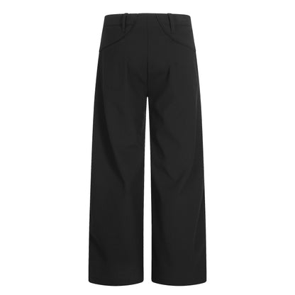 Charcoal Wide-Leg Tailored Trousers