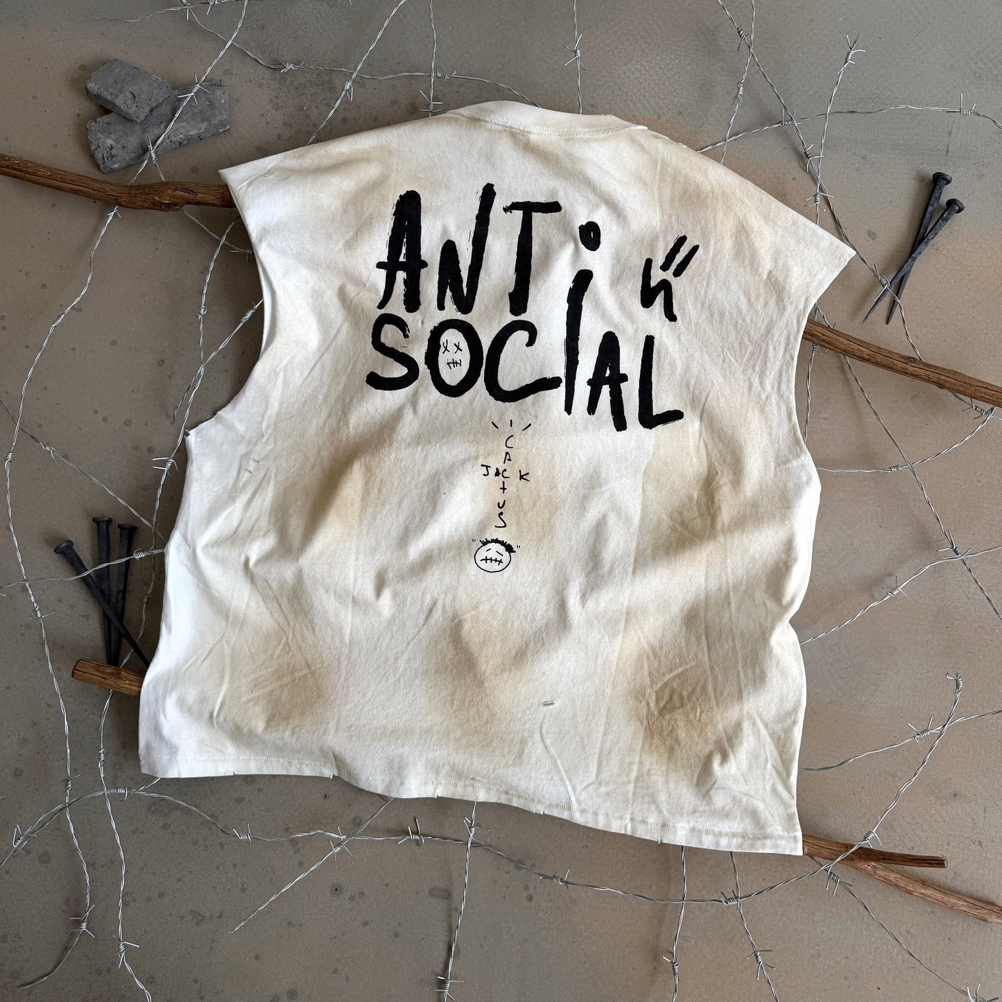Rebel World Raw Edge Cream T-Shirt