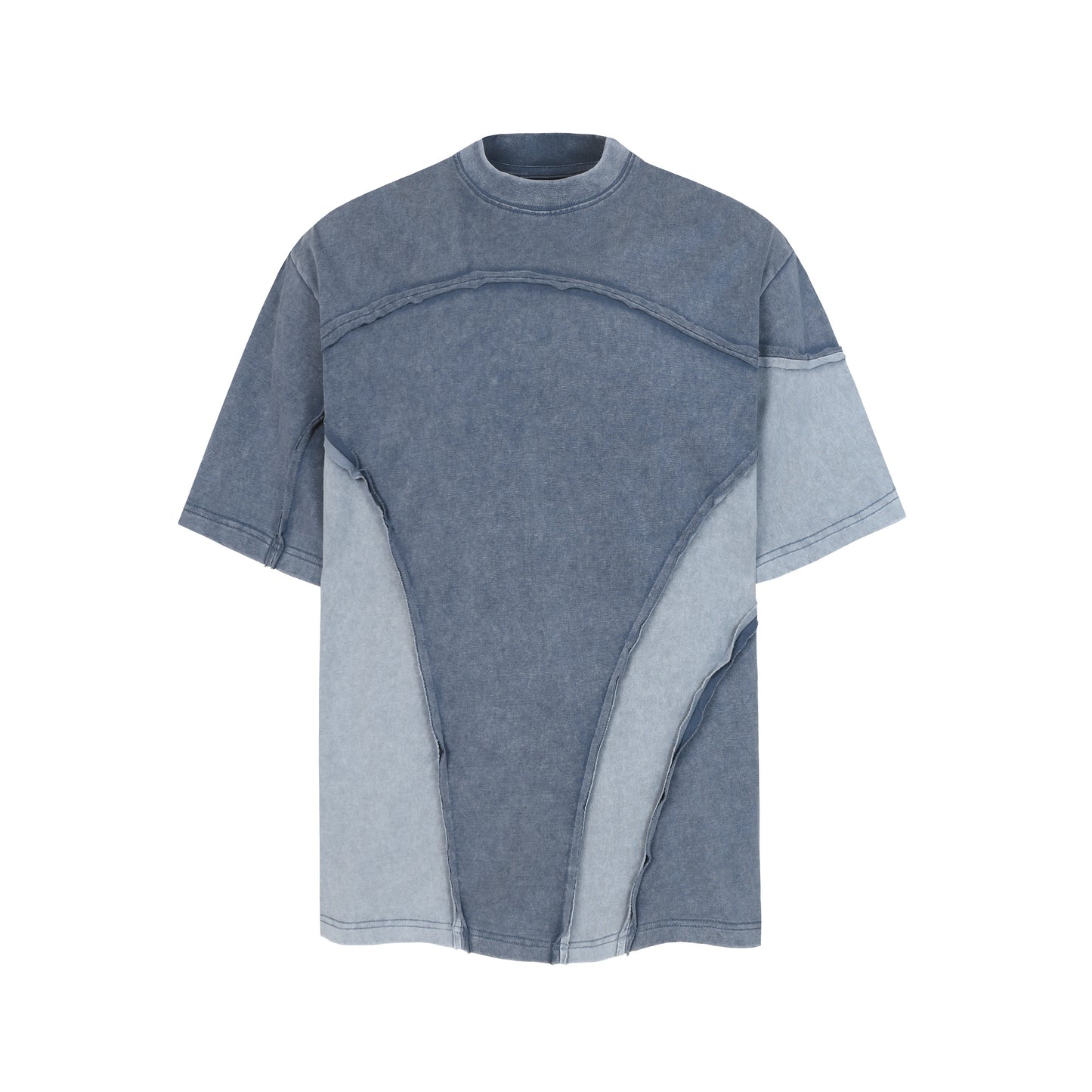 Acid Wash Panelled Oversized T-Shirt