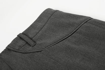 Charcoal Wide-Leg Tailored Trousers