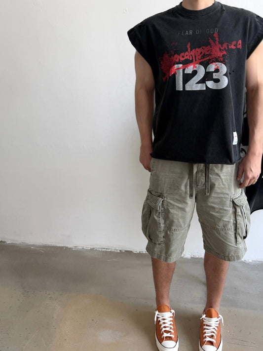 Fear of God 123 Distressed Washed Black T-Shirt
