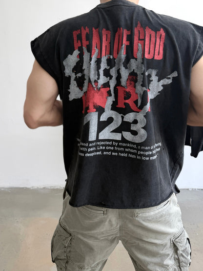 Fear of God 123 Distressed Washed Black T-Shirt