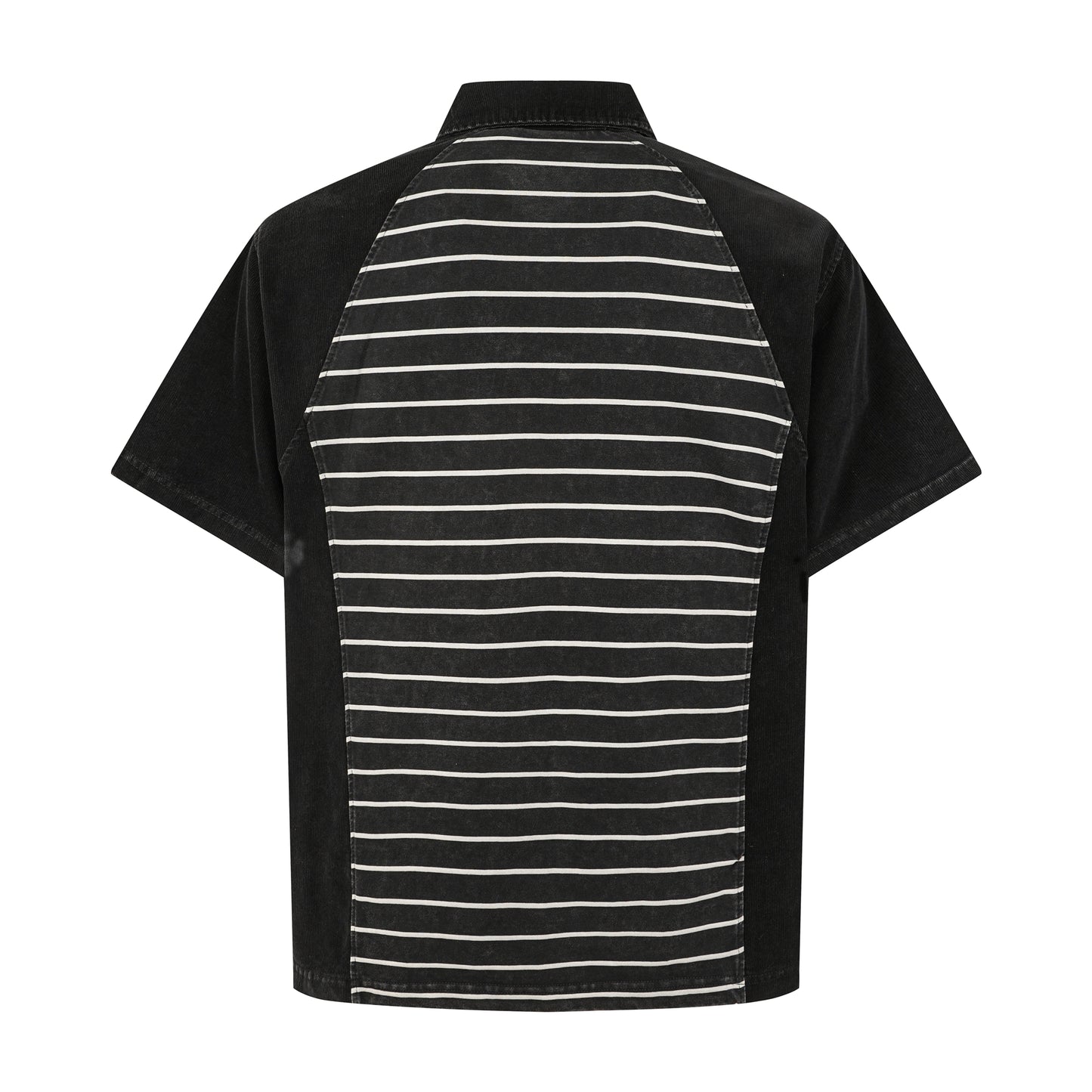 Striped Panel Oversized Polo T-Shirt